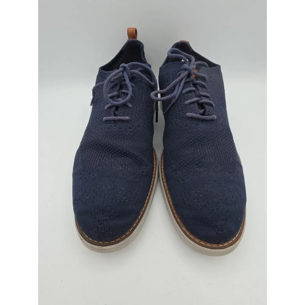 Cole Haan OriginalGrand Shoes Mens‎ Size 12 Blue Knit Wingtip Dress Oxford - Picture 4 of 8